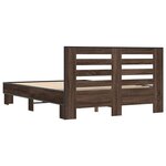 vidaXL Cadre de lit chêne marron 120x200 cm bois d'ingénierie et métal