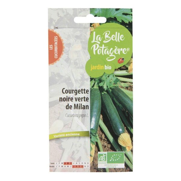Graines à semer - Courgette noire verte de Milan - 1 6 g