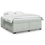 vidaXL Sommier à lattes de lit et matelas Gris clair 180x200cm Velours