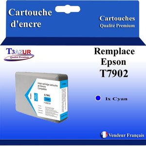 Cartouche Compatible pour Epson T7902 / T7912 (79XL) Cyan - T3AZUR