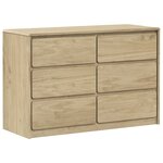 vidaXL Commode SAUDA chêne 111x43x73 5 cm bois de pin massif