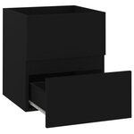 vidaXL Armoire d'évier avec lavabo intégré Noir Aggloméré