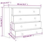 vidaXL Armoire latérale Gris 80x40x73 cm Pin Assortiment Panama