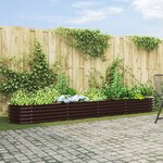 Jardinière surélevée vidaXL Marron 400x80x44 cm en Acier Galvanisé