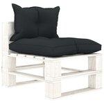 vidaXL Salon palette de jardin 7 Pièces avec coussins anthracite bois