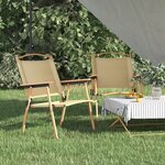 vidaXL Chaises de camping lot de 2 Beige 54x55x78 cm Tissu Oxford