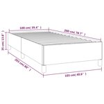 vidaXL Cadre de lit Gris foncé 100 x 200 cm Tissu