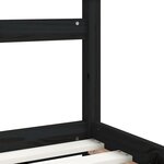 vidaXL Cadre de lit pour enfants noir 90x190 cm bois de pin massif