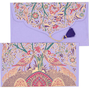 PAPERTREE EDEN Lot de 5 Enveloppes cadeau 19x10 cm Violet