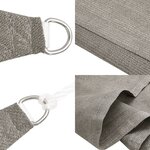vidaXL Voile d'ombrage 160 g/m² carré gris clair 3x3 m PEHD
