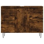 vidaXL Armoire salle de bain chêne fumé 80x33x60cm bois d'ingénierie