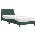 vidaXL Lit avec matelas vert foncé 90x200 cm velours