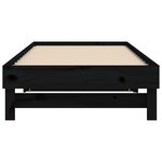 vidaXL Lit coulissant Noir 2x(100x200) cm Bois de pin massif
