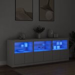 vidaXL Buffet avec lumières LED blanc 181 5x37x67 cm