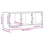 vidaXL Meuble TV avec portes en verre chêne sonoma 102x37x42 cm