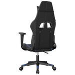 vidaXL Chaise de jeu de massage Noir et bleu Similicuir
