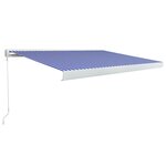 vidaXL Store à cassette manuel 350x250 cm Bleu et blanc
