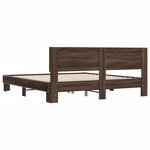 vidaXL Cadre de lit chêne marron 200x200 cm bois d'ingénierie et métal
