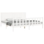 vidaXL Cadre de lit avec tête de lit blanc 200x200 cm bois massif