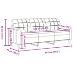 vidaXL Canapé 3 places avec oreillers gris foncé 180 cm velours