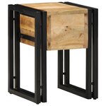 Table d'appoint vidaXL avec tiroir Noir 30x30x40 cm Bois de manguier massif