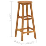 vidaXL Tabourets de bar lot de 6 bois d'acacia solide