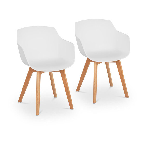 Lot de 2 chaises salon salle à manger 150 kg max surface d'assise de 41 x 40 cm coloris blanc 14_0000871