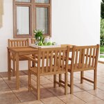 vidaXL Ensemble à manger de jardin 5 Pièces Bois de teck massif