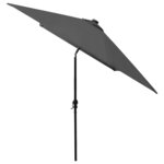 vidaXL Parasol avec LED et mât en acier Anthracite 2x3 m