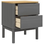 vidaXL Table de chevet FLORO gris 45x39x57 cm bois de pin massif