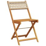 vidaXL Ensemble de bistro 3 Pièces beige résine tressée et bois massif