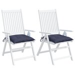 vidaXL Coussins de chaise lot de 2 bleu marine 40x40x7 cm tissu oxford
