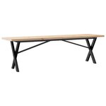 vidaXL Table basse cadre en X 160x40x45 5 cm bois de pin massif fonte