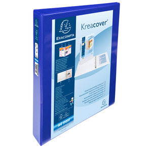 Classeur perso. Kreacover A4 Maxi 2 Ax Diam 25mm Dos 44mm Bleu EXACOMPTA