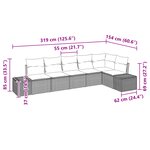 vidaXL Set de canapé de jardin 6 pièces avec coussins Beige en poly rattan