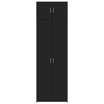 vidaXL Armoire de rangement noir 70x42 5x225 cm bois d'ingénierie