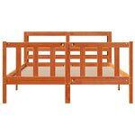 vidaXL Cadre de lit et tête de lit sans matelas cire marron 160x200 cm