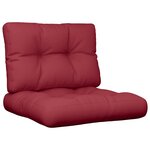 vidaXL Coussins de palette lot de 2 rouge bordeaux tissu