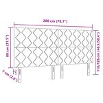 vidaXL Tête de lit design blocs géométriques gris foncé  200 cm en tissu