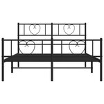 vidaXL Cadre de lit métal sans matelas avec pied de lit noir 160x200cm
