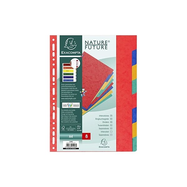 EXACOMPTA Intercalaires en carton, A4, 8 touches