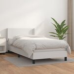 vidaXL Sommier à lattes de lit avec matelas Blanc 80x200 cm Similicuir