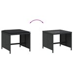 vidaXL Tabourets de jardin avec coussins 4 Pièces noir 40x40x35 cm rotin