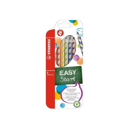 Etui de 6 crayons de couleur ergonomique easycolors start droitier x 12 stabilo