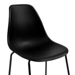 vidaXL Chaises de bar lot de 4 noir plastique