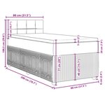 vidaXL Sommier à lattes de lit et matelas Noir 80x200 cm Tissu