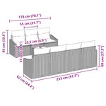 vidaXL Ensemble de Canapé de Jardin 8 Pièces avec Coussins Poly Rattan Gris Clair