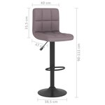 vidaXL Tabourets de bar lot de 2 taupe tissu