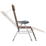 vidaXL Chaises de camping pliantes et repose-pied 2 Pièces marron