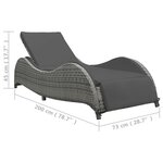 vidaXL Chaise longue avec coussin Résine tressée Anthracite